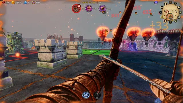 First-person archer hero defending the walls
